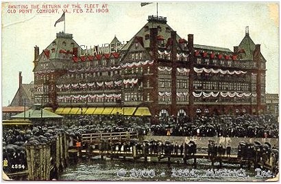 Awaiting the Return of the Fleet at Old Point Comfort, VA Feb. 22, 1909