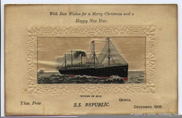 Republic Stevengraph
Christmas, 1906
