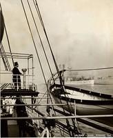 Roosevelt reviews the fleet from the Mayflower